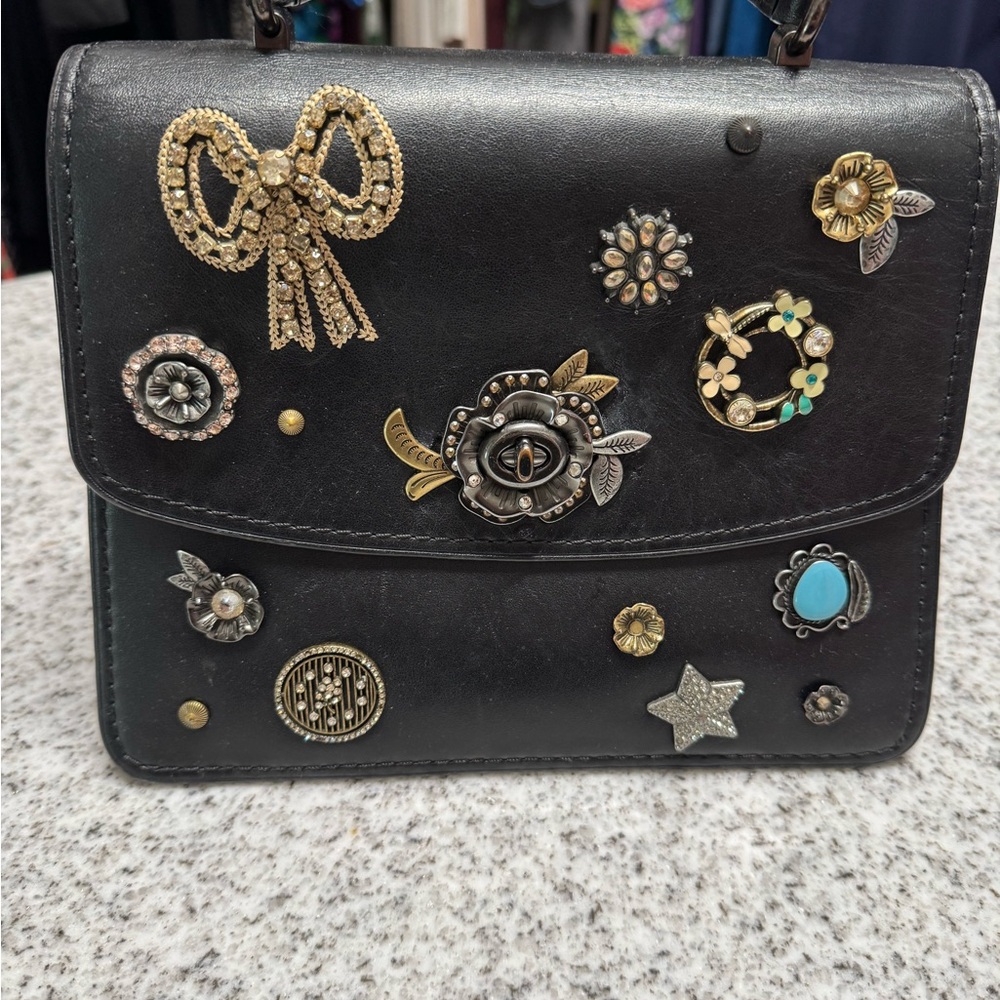 COACH Re-Loved Embellished Black Handbag